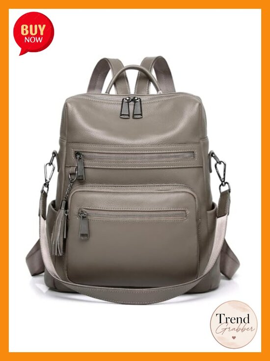 Genuine Leather Fashion Backpack Purse for Women, Convertible Shoulder Bag,